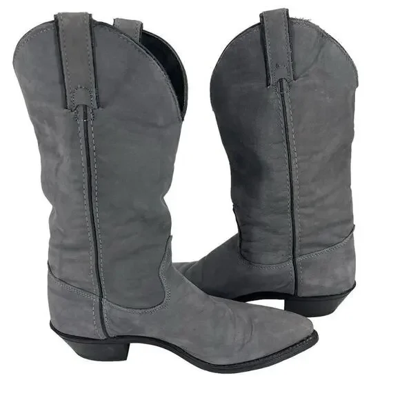 Vintage Capezio Boots Gray Suede Western Cowgirl Size 7 - Picture 5 of 11